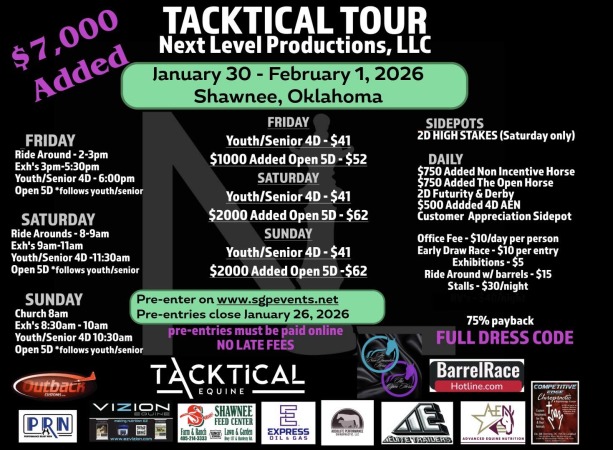 Next Level Tacktical Tour Kick Off - Shawnee, OK Jan 30 - Feb 1